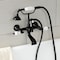 Kingston Brass AE555T0 7-Inch Wall Mount Tub Faucet with Hand Shower, Matte Black AE555T0 - alternate 5